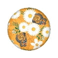 thumbnail image 2 of Kll White Floral And Butterflies Tire Cover,Universal Wheel Tire Cover For Trailer, Rv, Suv, Truck,Camper And Many Vehicle,(16 Inch), 2 of 8
