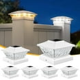 thumbnail image 2 of Solar Powered LED Deck Post Light, Square Garden Cap Lamp, Dual-Color LED, Waterproof & Dustproof, Perfect for Courtyard, Garden & Villa Landscapes, 2 of 8