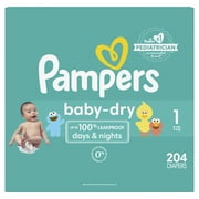 Pampers Baby-Dry Extra Protection Diapers, Size 1, 204 Ct