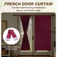 thumbnail image 4 of 1 PC Cortina para puerta francesa, 25" x 79" Cortinas térmicas aislantes de energía, drapeado de poliéster con bolsillo de varilla para tratamientos de ventanas de cocina y puerta de entrada, Rosa, 4 of 6