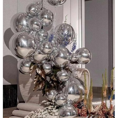 Metallic Silver Balloons - 22 Inch, Pack of 10 | 4D Round Silver Mylar Balloons, Silver Metallic Balloons, Silver Foil Balloons | Prom Decorations 2025 | Graduation Decorations Class
