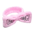 thumbnail image 2 of Face Wash Headband Wristband for Women Soft Microfiber Facial Spa Hair Wraps Makeup Skincare Bath Headbands Wrist Bands for Washing Face Fashion Velvet Hairband Bow Knot Women Hair Ring Pink, 2 of 7