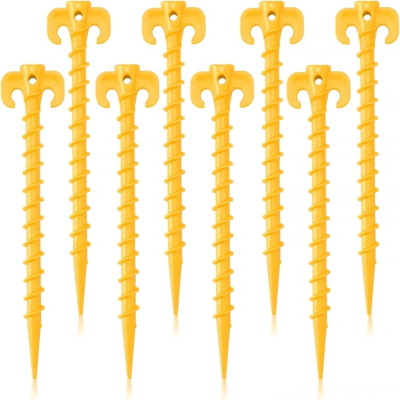 ZHZFKQ 8 Pack Plastic Tent Stakes, 7.5 Inch Spiral Sand Anchors
