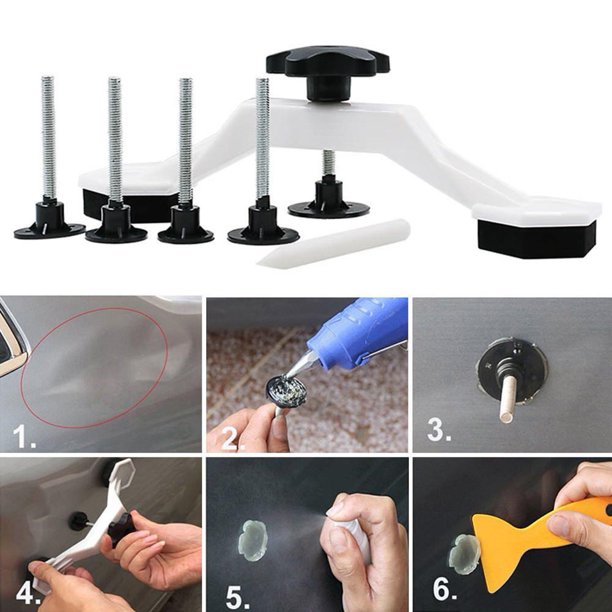 Dellen-Reparaturset Für Metall (Hagel & Beulen) – Stahl/Kunststoff-Zugbrücke Mit Verstellbarer Saugstange & Rutschfestem Gummipolster – Für Auto, Motorrad, Kühlschrank