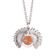 thumbnail image 1 of Cloud Rain Drip Orange Pattern Sunflower Necklace Pendant Locket Jewelry, 1 of 3
