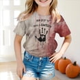 thumbnail image 2 of CAUYDY Toddler Halloween Shirt Ghouls T-Shirt Kids Spooky Shirt Boys Girls Halloween Graphic Short Sleeve Tee Tops(Khaki,6-7 Y), 2 of 5