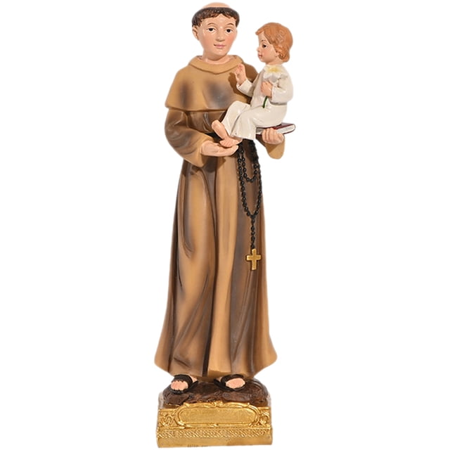 MasteelfCA St. Anthony Statue Desktop Religious Adornment Church Figure Ornament Resin Craft