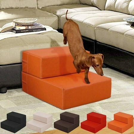 Mini Dog Stairs - Marsin 2 Steps Pet Stairs Folding Ramp Portable Ladder Dogs Cats Bed Stair