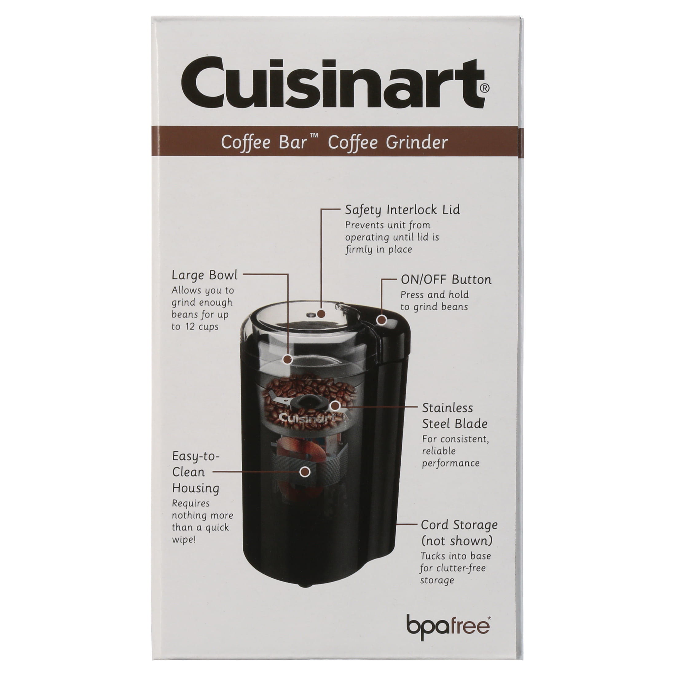 Cuisinart 2.5 oz. Black Blade Coffee Grinder with Cord Storage DCG20BKN -  The Home Depot