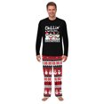 thumbnail image 3 of Funny Matching Family Christmas Pajamas Snowman Chilling, Long Sleeve Top And Wide-leg Pants, Size NB-Men 6XL, 3 of 7