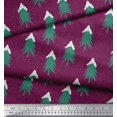 thumbnail image 2 of Soimoi Satin Silk Fabric Snow & Tree Christmas Print Fabric by Yard 42 Inch Wide, 2 of 3