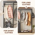thumbnail image 4 of GIKPAL Clothes Racks, 72.8'' Heavy Duty Garment Rack for Clothing Storage with Shelves Closet Shelves with 2 Drawers, 4 Hooks, 2 Hanging Rods Freestanding Closet Organizer, Black, 4 of 8