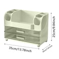 thumbnail image 3 of Makeup Organizer For Vanity Countertop With 2 Large Drawers Spacious Display Cabinet Partitioned Top Compartment 6 Brush Holders Beauty Storage, 3 of 4