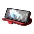 thumbnail image 6 of Multifunctional Case for Samsung Z Fold 4,[RFID Blocking] 9 Credit Cards Holder with Wrist Strap, Premium PU Leather Zipper Wallet Purse Magnetic Flip Phone Cover for Samsung Galaxy Z Fold 4, Red, 6 of 12