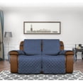 thumbnail image 2 of Easy-Going Loveseat Recliner Cover, Reversible Couch Cover for Double Recliner, Split Sofa Cover for Each Seat, Furniture Protector with Elastic Straps for Kids, Pets(2 Seater, Dark Blue/Light Blue), 2 of 7