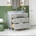 thumbnail image 3 of Ariel Monroe 43 Inch Single Oval Sink Bathroom Vanity With Italian Carrara Marble Countertop 1.5 inch Edge In Grey, 3 of 7