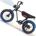 thumbnail image 6 of Electric Bike for Adults, Peak 1500W 28 MPH Fat Tire All-Terrain Electric Motorcycle, Full Suspension Mountain Electric Dirt Bike for Men/ Women Black & Red, 6 of 9