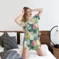 thumbnail image 5 of Rateoe Tropical Flowers Pattern Women's Short-Sleeved Pajama Set - 2 Piece Soft and Lightweight Sleepwear Set-Large, 5 of 7