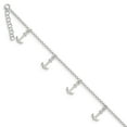 thumbnail image 5 of 925 Sterling Silver Polished Anchors Plus 1in Ext. Chain Anklet for Women 9", 5 of 7