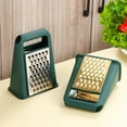 thumbnail image 3 of Stainless Steel Box Grater Cheese Grater for Parmesan Cheese, Vegetables, Ginger, Dishwasher Safe, Kitchen Tools, Gold, 3 of 8