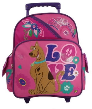 pink rolling backpack