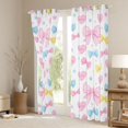 thumbnail image 3 of Manfei Colorful Bow Love Heart Black Out Curtains for Girls, Cute Ribbon Curtains Pack of 2 (42x63 Each), 3 of 6