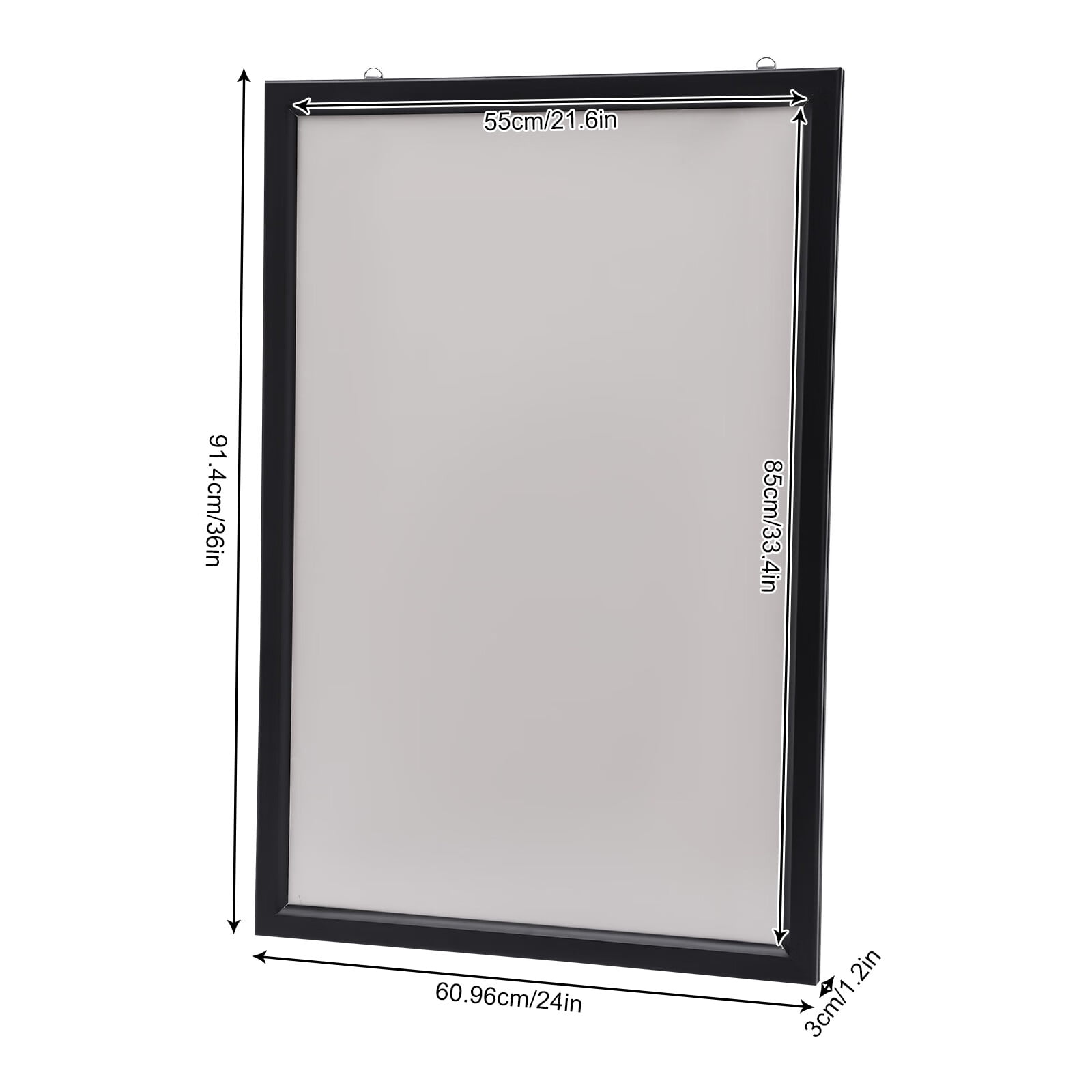 LOYALHEARTDY 24" x 36" LED Backlit Movie Poster Frame Art Picture Frame Photo Frame 110V 10W 2000lux Rectangular Light Box Advertising Display Frame Wall Mount Store Restaurant Sign Board Black