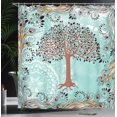 thumbnail image 3 of Ambesonne Nature Shower Curtain, Peacock Feathers Motif Tree, 69"Wx75"L, Pale Seafoam, 3 of 4