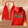 thumbnail image 4 of Christmas Heavyweight Zip Up Hoodies for Women Long Sleeve Gnomes Graphic Hooded Sweatshirt with Pockets Jacket Coat, 4 of 5