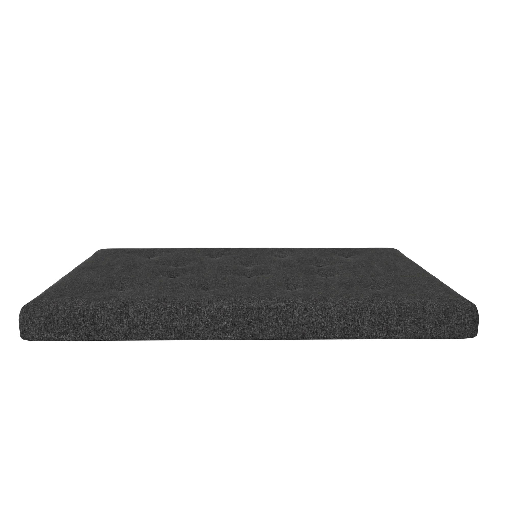 DHP Trule 6-Inch Bonnell Coil Futon Mattress, Polyester Linen, Full, Dark Gray