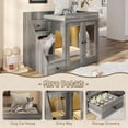 thumbnail image 3 of LUMAMIN Cat Litter Box Enclosure with Light, Hidden Litter Box Enclosure Furniture with 2 Drawers, Indoor Cat House Washroom End Table for Cats, Gray, 3 of 11