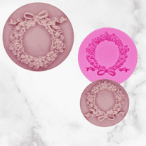 Wreath Of Flowers With Bow Silicone Mold