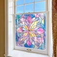 thumbnail image 3 of Green Fan Shaped Art Glass Window Film for Privacy and – Static Cling Sticker for Windows Doors Bathrooms Kitchens Easy Install Durable Material Eye catching for Home, 3 of 6