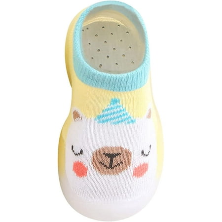 

QWZNDZGR Baby First-Walking Shoes Slip-On Shoes Rainbow Stripe Moccasins Rubber Sole First Walker Soft Cotton