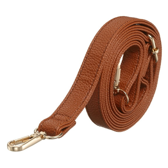 Leather Purse Straps [1Pcs] - 51.2 Inch Adjustable Strap Replacement for Handbags Use for Purse & Crossbody Bag & Handbag - [Dark Brown & Gold]