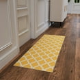 thumbnail image 6 of Ottomanson Trellis Bathroom Runner Rug 20" x 59" - Non Slip Low Pile Carpet, Yellow, 6 of 13