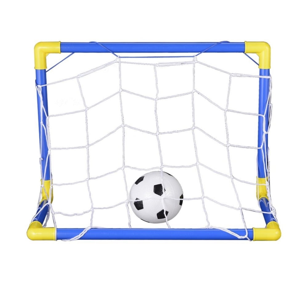 Folding Mini Football Soccer Goal Post Net Set with Pump Kids Sport Toy WN PN 