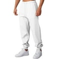 thumbnail image 2 of Dresfit Baggy Sweatpants for Men Cotton Cuffed Joggers Winter Solid Baggy Drawstring Yoga Track Pants Fleece Loose Fit Plus Size Thermal Sweat Pants White 4XL, 2 of 8