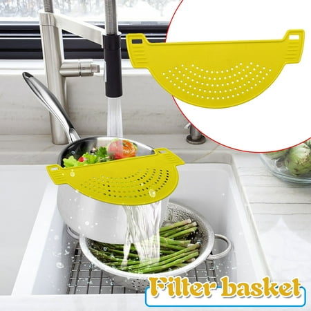 

Silicone drainer special anti-spilling food noodle drainer for pot liner yellow