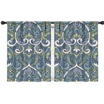 Blackout Kids Curtains,Blue Ethnic Paisley Pattern Childrens Insulated Curtains Set Of 2,Bedroom Essentials,Toddler Room Decor 42x54in(106x137cm)