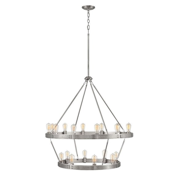 4399BN Hinkley Lighting Everett - 20 Light Large Multi-Tier Chandelier in Transitional-Rustic-Industrial Style - 38.5 Inches Wide by 40 Inches