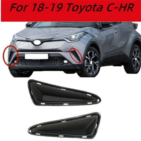 Furulu 2pcs Front Bumper Filler Left & Right Fit For Toyota C-HR 2018-2019