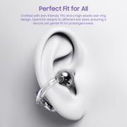 TOZO Open Ear Headphones, Clip on Earbud, 24H, Stereo Bass, Noise Cancelling Mics Clear Calls, Lightweight Comfort Fit for Sports Running Workout, Purple