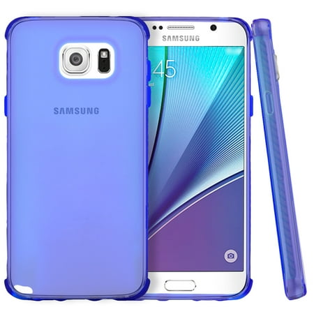 Samsung Galaxy Note 5, [Blue] Slim & Flexible Anti-shock Crystal Silicone Protective TPU Gel Skin Case (Best Deal On Samsung Note 4)
