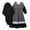 Black, variant on Girls Muslim Abaya Dress Long Sleeve Floral Prayer Dress with Hijab Long Sleeve Kaftan Dress Size 0-10 Years