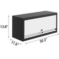 thumbnail image 2 of Bingirl Metal Garage Wall Storage Cabinet 30 Inchx14 Inchx12 Inch with Lock Hydraulic Flip-Up Door Floating Hanging Gray, 2 of 9