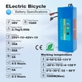 thumbnail image 2 of 48V 10Ah  Lithium Battery Electric Bike Replacement 48V Battery Tricycle T Plug UL2271, 2 of 8