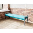 thumbnail image 4 of Pemberly Row Waiting Reception 3 Seat Bench Wood Frame in Teal, 4 of 5