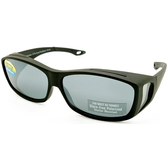 OTG Over-The-Glasses Medium Polarized Black Lens Ventilated demi frame sideview