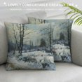thumbnail image 3 of Orinice Snow Trees People Graphic Decorative Cushion Throw Pillow Cover Short Plush Winter Pillow Case 1PC 20x20in, 3 of 5